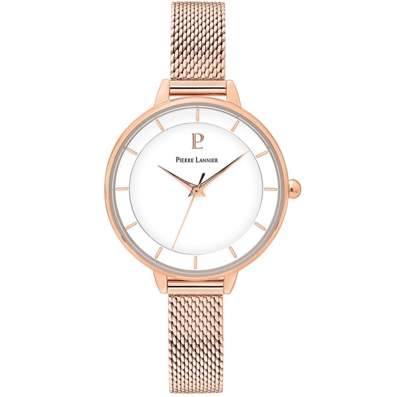 Montre PIERRE LANNIER pour femme en Acier de forme Rond, couleur : BLANC, fonctionnalités : 3 ATM - taille : #null# - 001H908