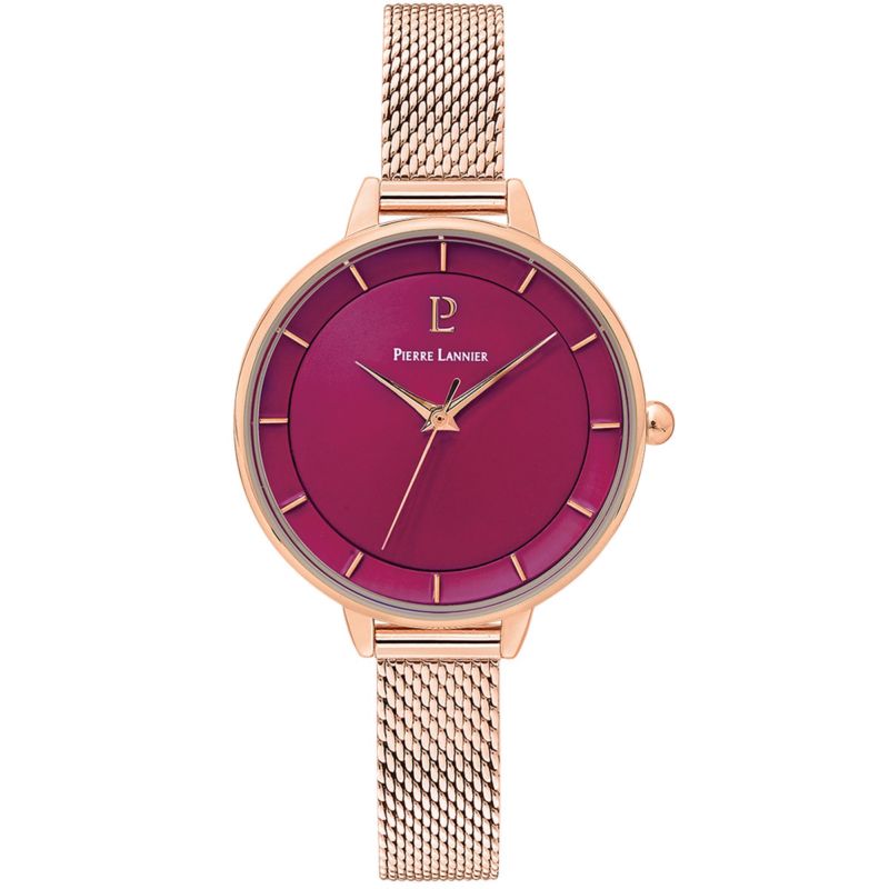 Montre PIERRE LANNIER pour femme en Acier de forme Rond, couleur : ROSE, MAT, fonctionnalités : 3 ATM - taille : #null# - 001H958