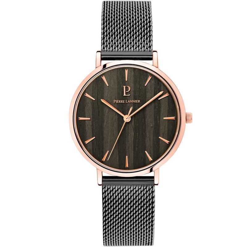 Montre PIERRE LANNIER pour femme en Acier de forme Rond, couleur : NOIR, fonctionnalités : 3 ATM - taille : #null# - 018P998