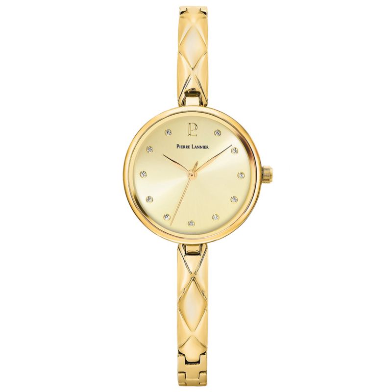 Montre CLEOR pour femme en Acier de forme Rond, couleur : JAUNE, BRILLANT, fonctionnalités : 3 ATM - taille : #null# - 043L542