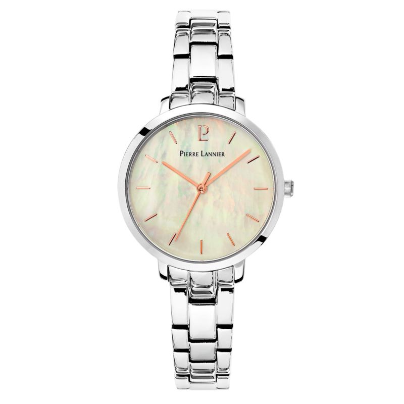 Montre PIERRE LANNIER pour femme en Acier Inoxydable de forme Rond, couleur : BLANC, fonctionnalités : 3 ATM - taille : #null# - 054K691