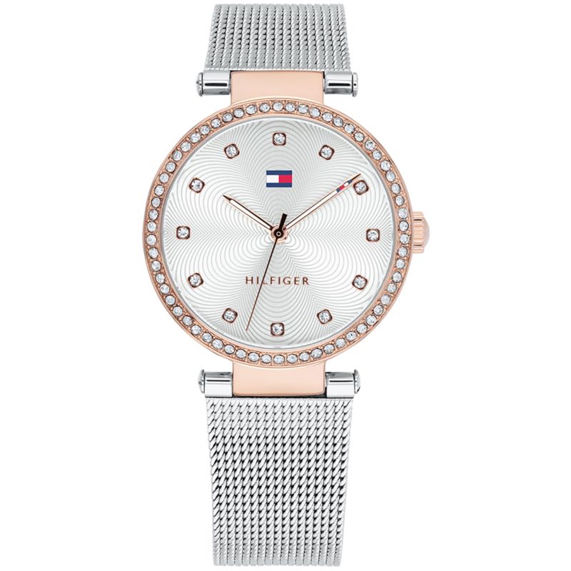 Montre TOMMY HILFIGER pour femme en Acier de forme Rond, couleur : GRIS, GUILLOCHÉ, fonctionnalités : 3 ATM - taille : #null# - 1781863