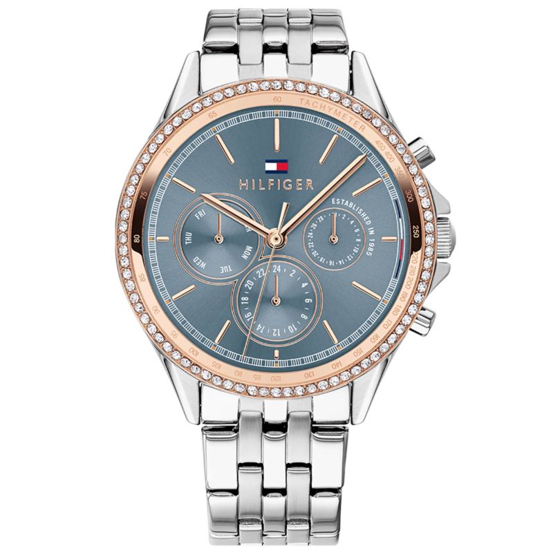 Montre TOMMY HILFIGER pour femme en Acier de forme Rond, couleur : BLEU, fonctionnalités : 3 ATM - taille : #null# - 1781976