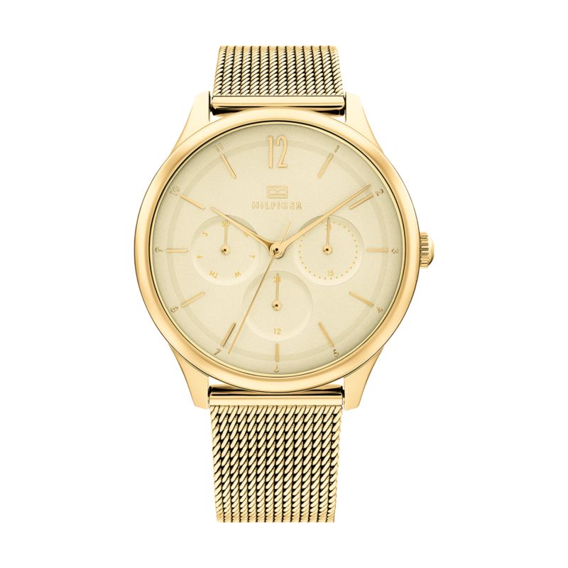 Montre TOMMY HILFIGER pour femme en Acier de forme Rond, couleur : JAUNE, BRILLANT, fonctionnalités : 3 ATM - taille : #null# - 1782458