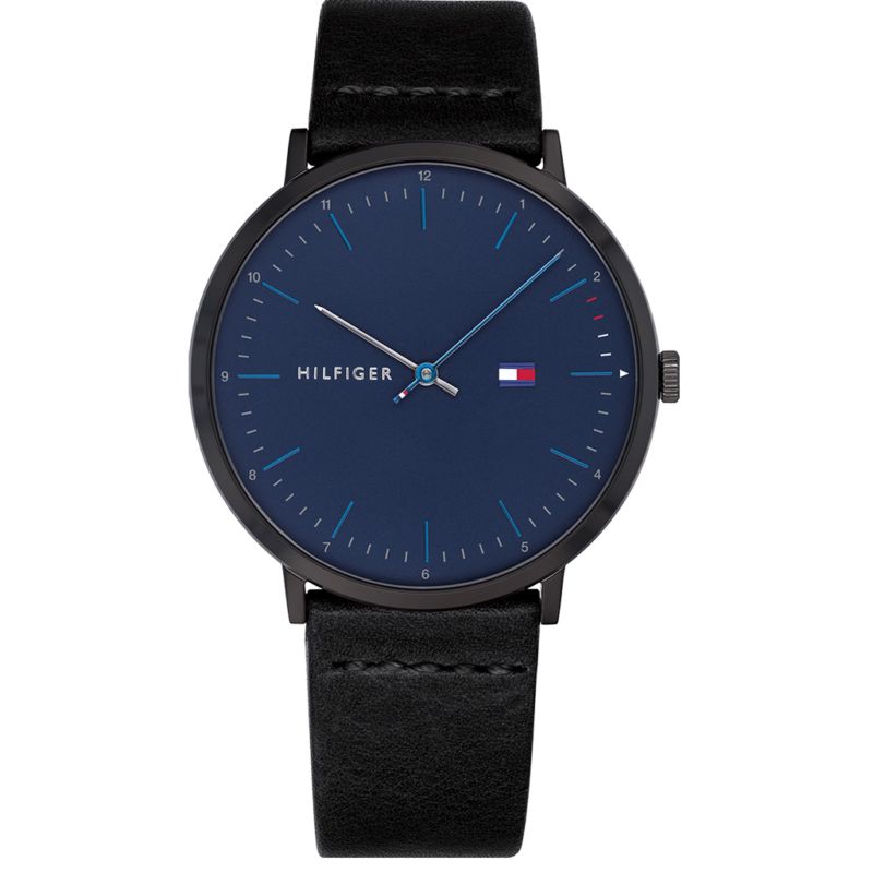 Montre TOMMY HILFIGER pour homme en Cuir en forme de rond, fonctionnalités : 3 ATM - taille : #null# - 1791462