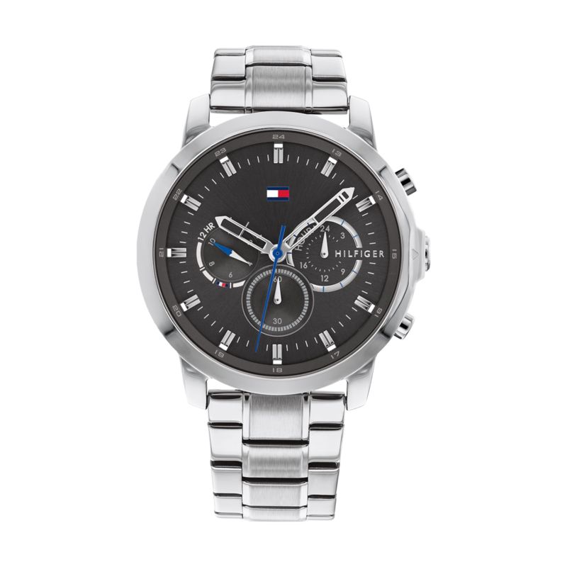 Montre TOMMY HILFIGER pour homme en Acier de forme Rond, couleur : GRIS, fonctionnalités : 5 ATM - taille : #null# - 1791794