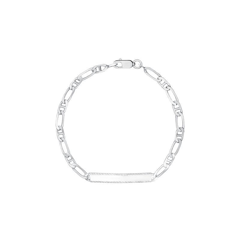 CLEOR Bracelet Gourmette  en Argent 925/1000 - Blanc