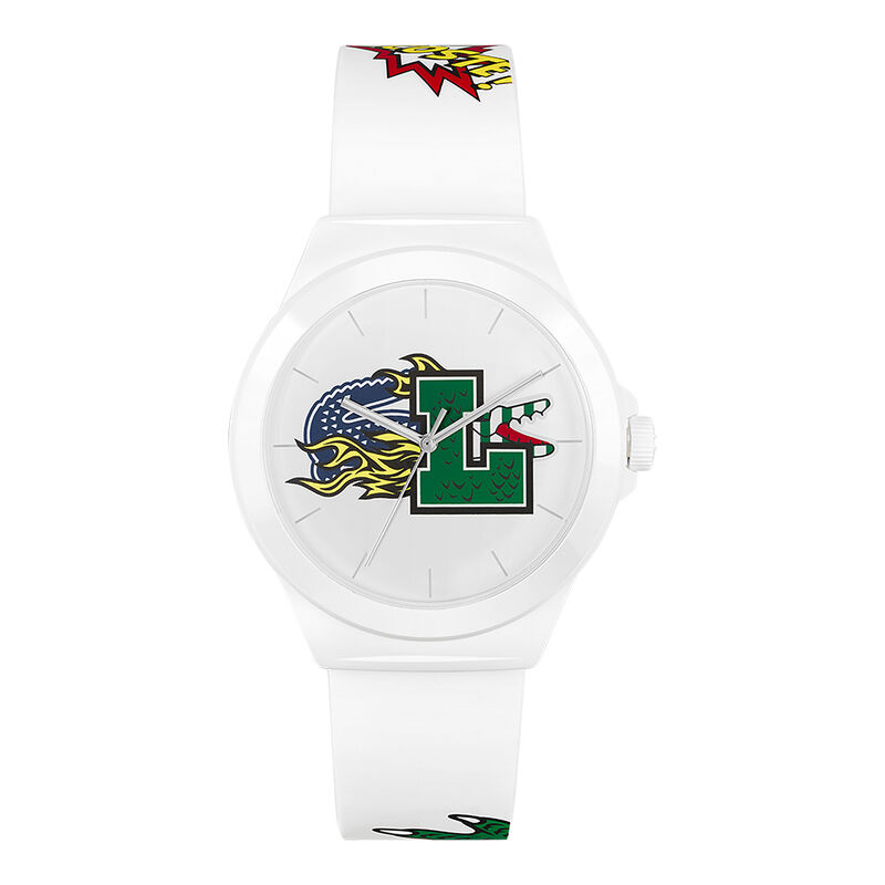 Montre LACOSTE pour homme en Silicone en forme de rond de forme Rond, couleur : BLANC, fonctionnalités : 5 ATM - taille : #null# - 2011232