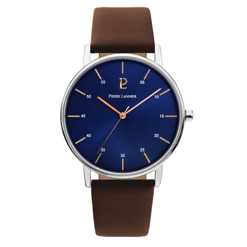 Montre PIERRE LANNIER pour homme en Acier de forme Rond, couleur : BLEU, fonctionnalités : 5 ATM - taille : #null# - 202J164