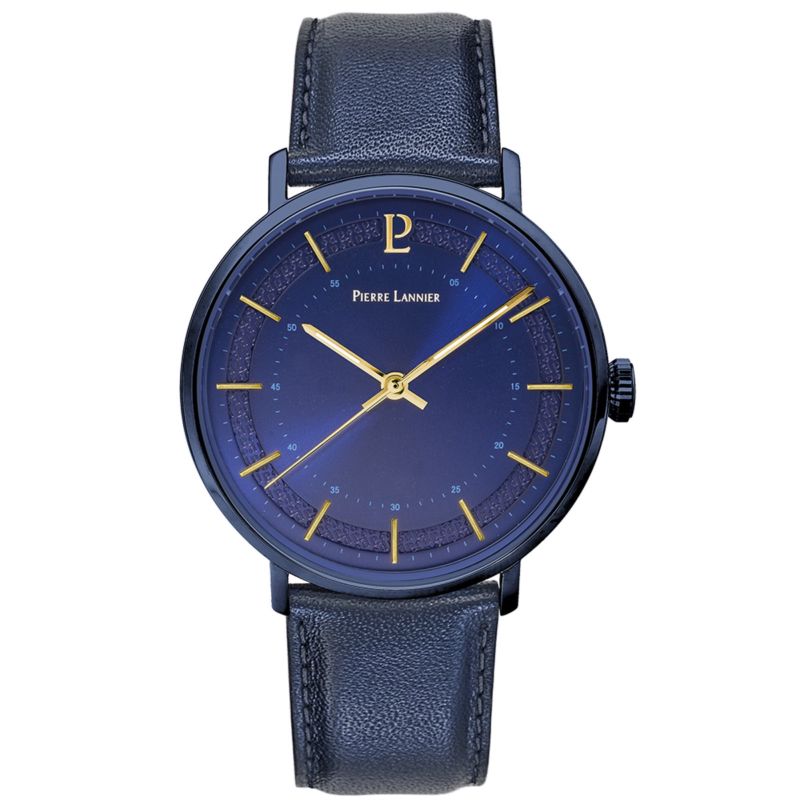 Montre PIERRE LANNIER pour homme en Acier de forme Rond, couleur : BLEU, fonctionnalités : 3 ATM - 205J466