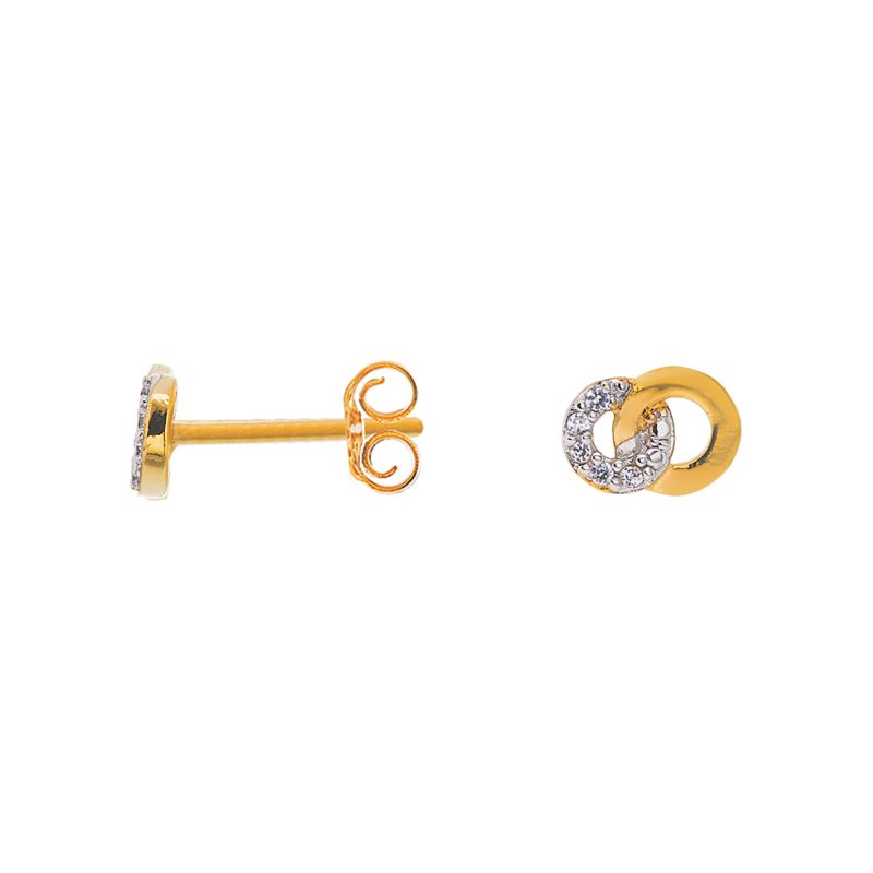 CLEOR Boucles d'oreilles  en Plaqu&eacute; Or et Oxyde