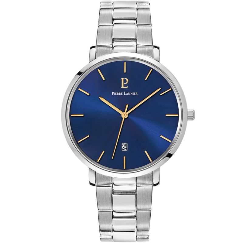 Montre PIERRE LANNIER pour homme en Acier Inoxydable de forme Rond, couleur : BLEU, fonctionnalités : 3 ATM - taille : #null# - 249G161