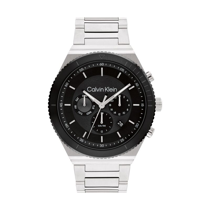 Montre CALVIN KLEIN pour homme en Acier de forme Rond, couleur : NOIR, fonctionnalités : 5 ATM - taille : #null# - 25200301