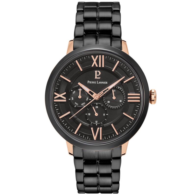 Montre PIERRE LANNIER pour homme en Acier de forme Rond, couleur : NOIR, fonctionnalités : 5 ATM - taille : #null# - 257G439