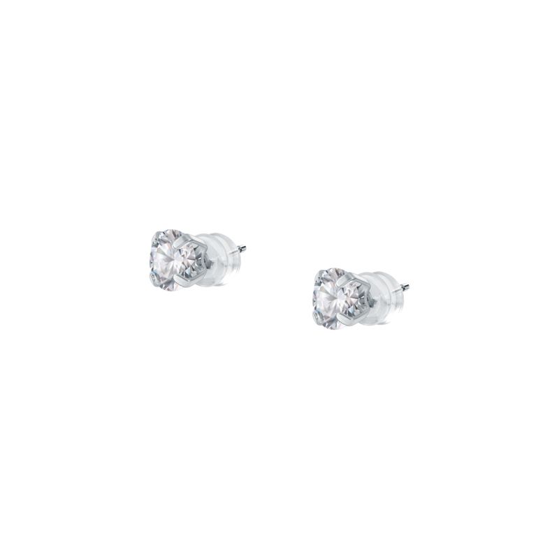 CLEOR Boucles d'oreilles  en Or 375/1000 Blanc et Oxyde