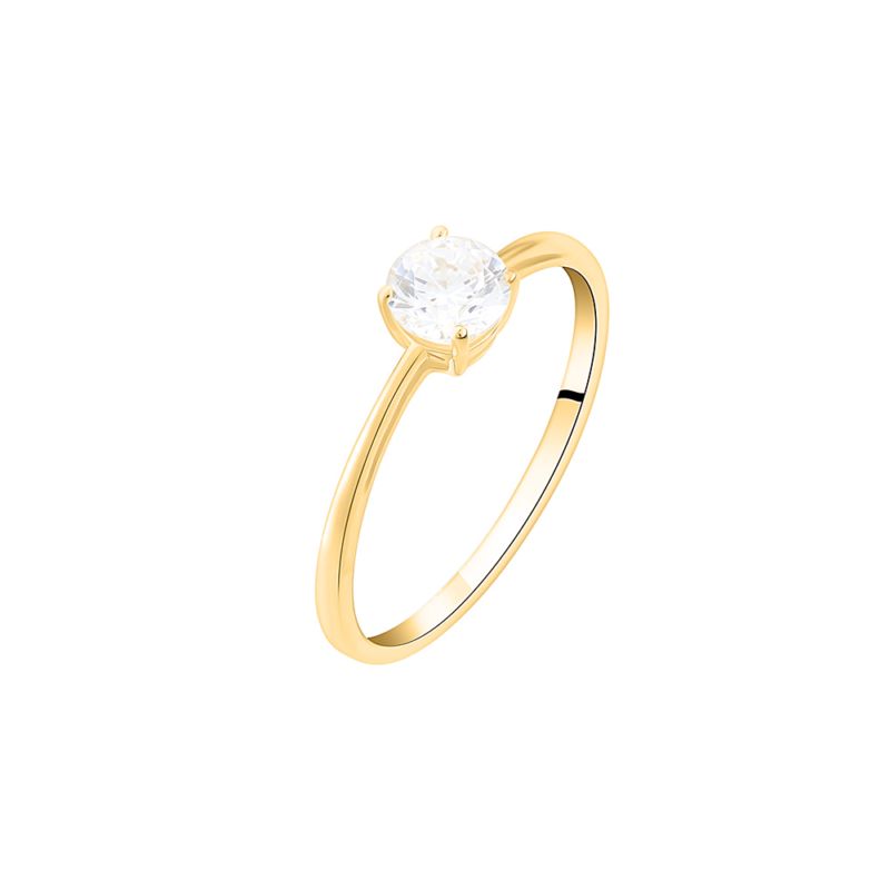 CLEOR Bague en or 375/1000 et zircon