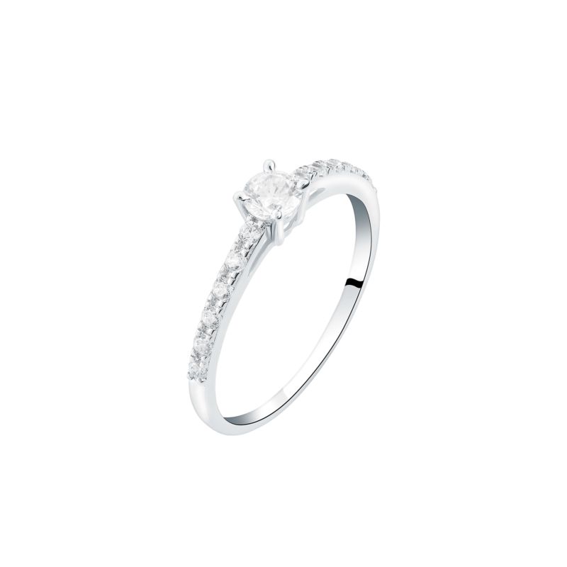 CLEOR Bague en or 375/1000 et zircon