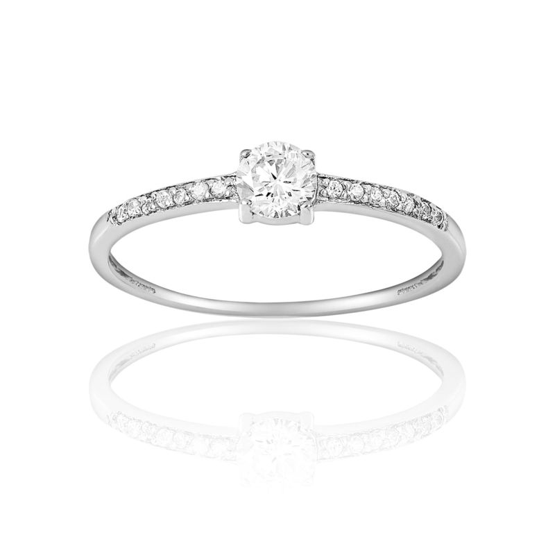 CLEOR Bague en or 375/1000 et zircon
