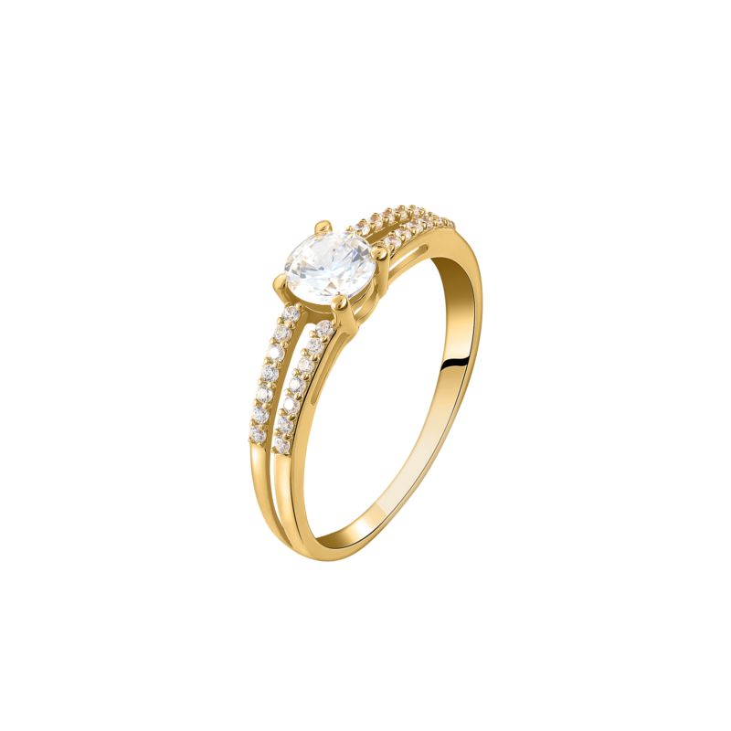 CLEOR Bague en or 375/1000 et zircon
