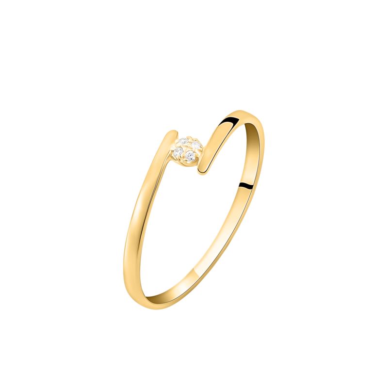 CLEOR Bague en or 375/1000 et diamant