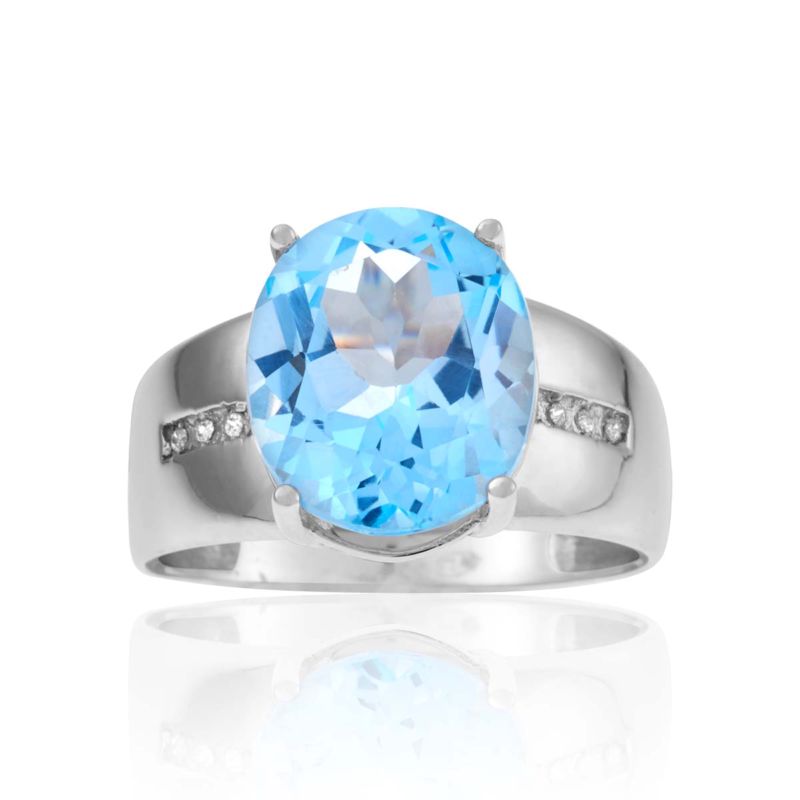 CLEOR Bague en or 375/1000 et topaze