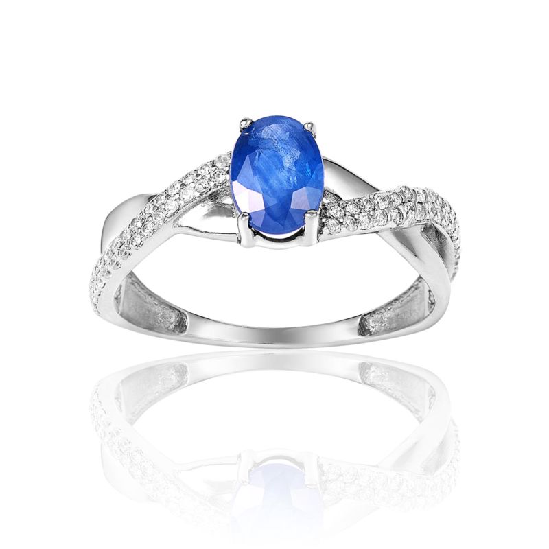 CLEOR Bague en or 375/1000 et saphir