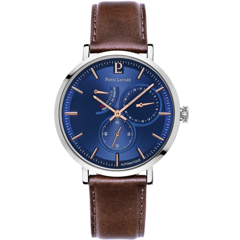 Montre PIERRE LANNIER pour homme en Acier de forme Rond, couleur : BLEU, fonctionnalités : 5 ATM - taille : #null# - 327B164