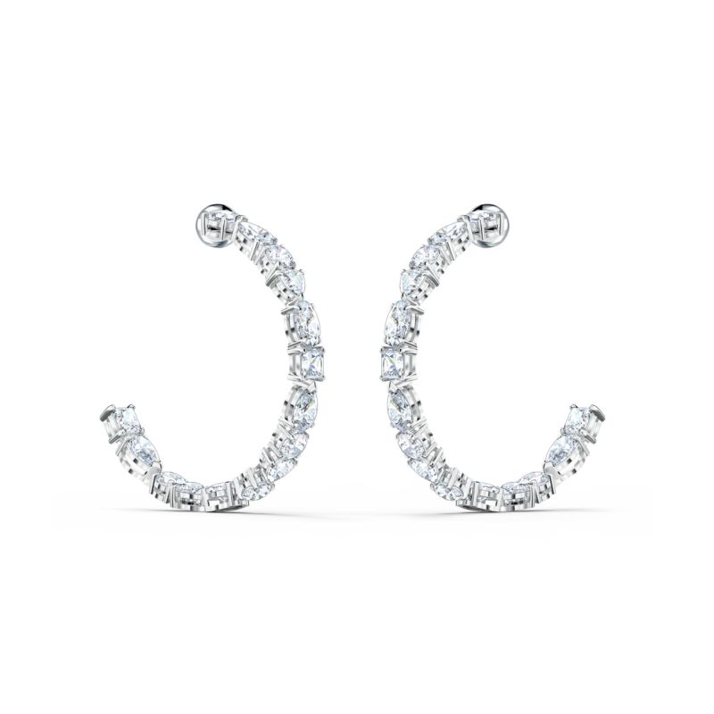 Boucles d'oreilles SWAROVSKI pour femme en Alliage serti de cristal  - taille : 4x0.5CM - 5562128