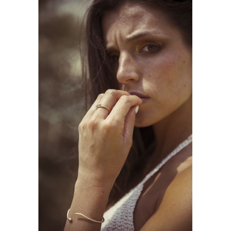 Bracelet CLEOR pour femme en Plaqué Or en forme de serpent - 0.008 g  - taille : 63mm - Z0157612