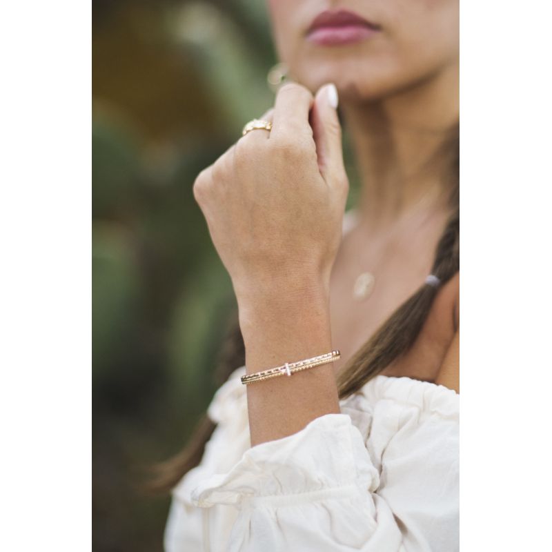 Bracelet CLEOR pour femme en Plaqué Or serti de zircon  - 0.011 g  - taille : 6CM - Z0157624