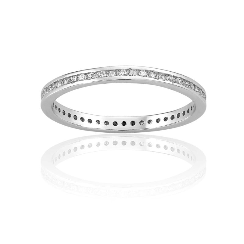 CLEOR Bague en argent 925/1000 et zircon