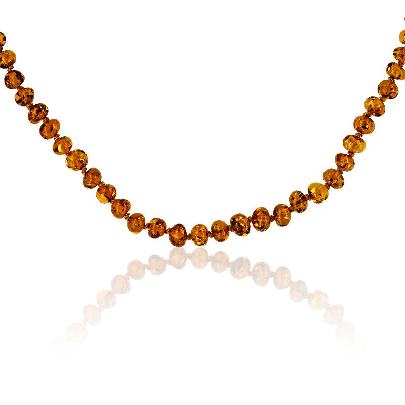 Collier CLEOR pour femme en Argent 925/1000 serti d'ambre  - 0.009 g  - taille : 35CM - A4090001