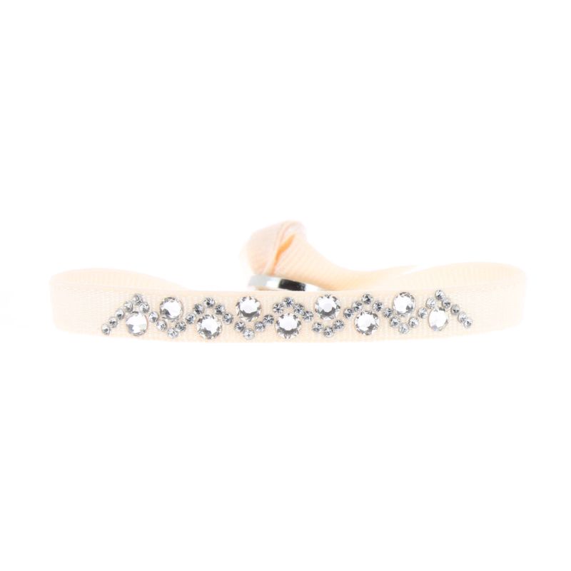 CLEOR Bracelet Tissu Rose Cristaux Swarovski A33409