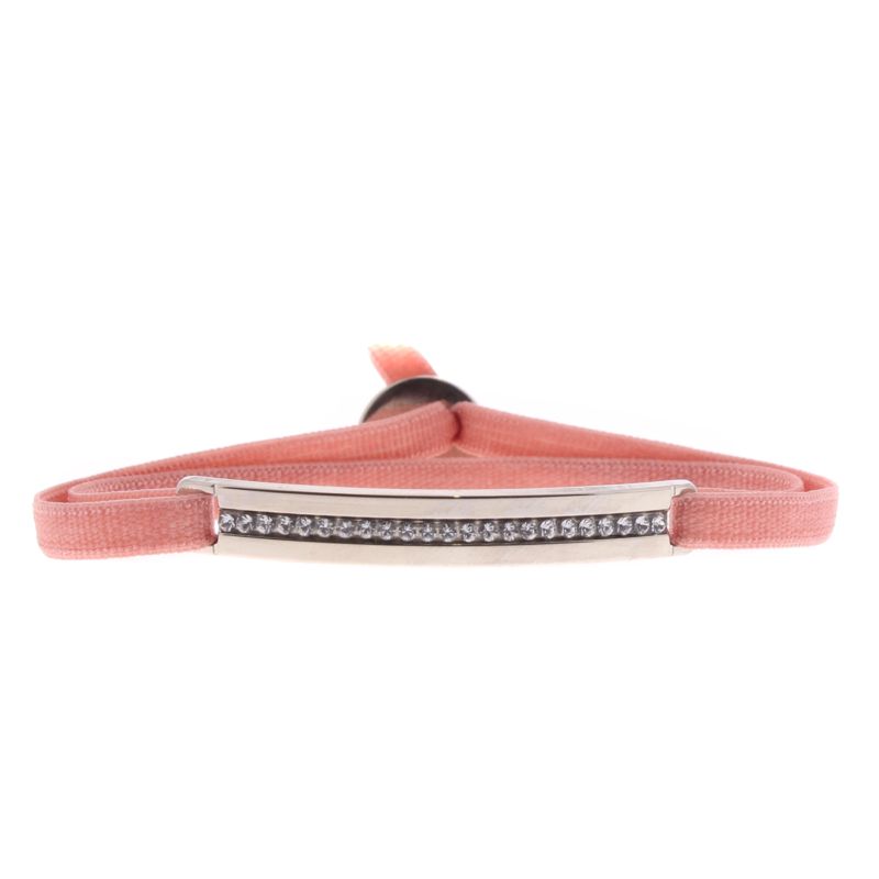 CLEOR Bracelet Tissu Rose Cristaux Swarovski A35569