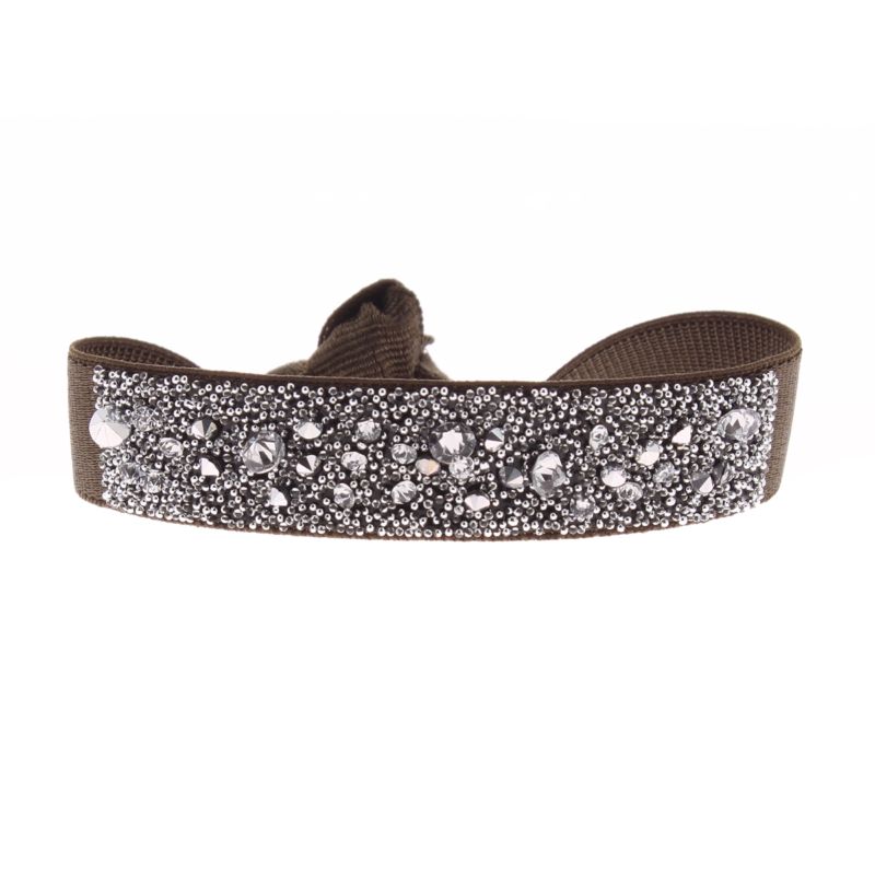 Bracelet CLEOR pour femme en Tissu serti de cristal  - A36951
