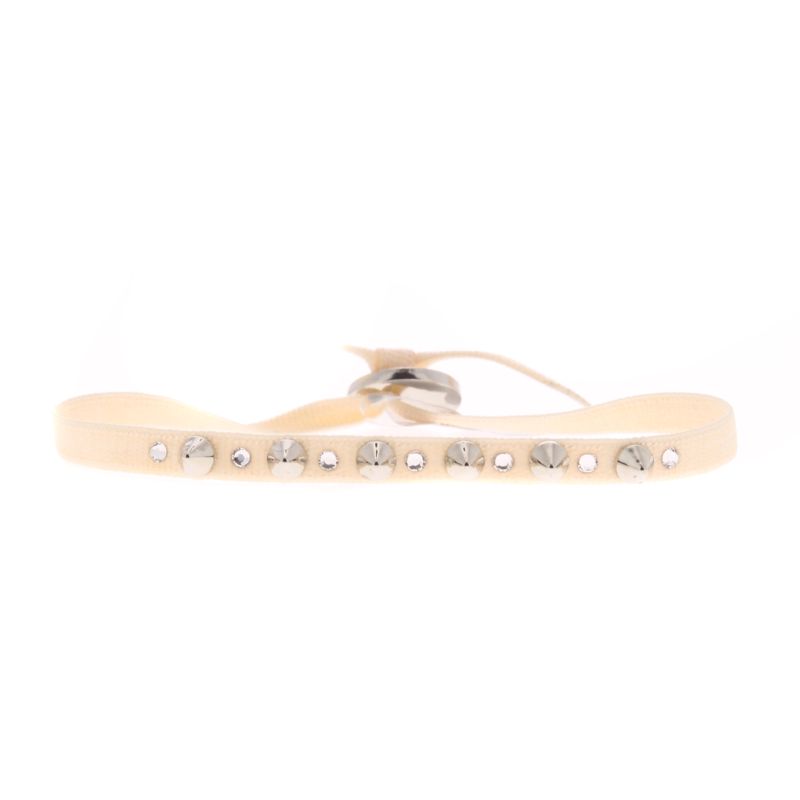 CLEOR Bracelet Tissu Rose Cristaux Swarovski A40130