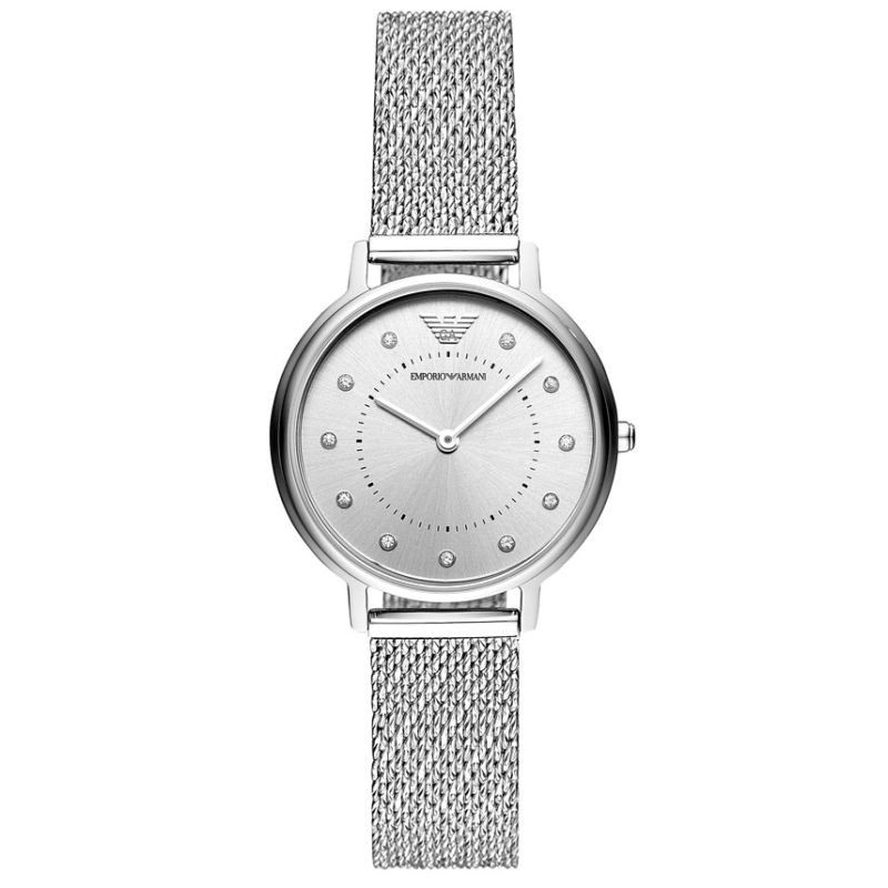 Montre EMPORIO ARMANI pour femme en AcierAcier en forme de rond de forme Rond, couleur : ARGENT, fonctionnalités : 3 ATM - AR11128