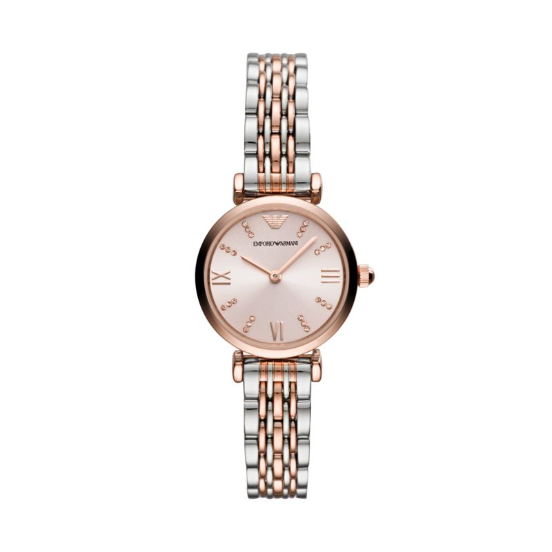 Montre EMPORIO ARMANI pour femme en AcierAcier en forme de rond de forme Rond, couleur : ROSE, fonctionnalités : 3 ATM - taille : #null# - AR11223