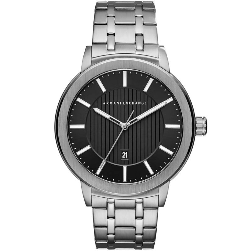 Montre ARMANI EXCHANGE pour homme en AcierCaoutchouc en forme de rond de forme Rond, couleur : NOIR, fonctionnalités : 10 ATM - taille : #null# - AX14