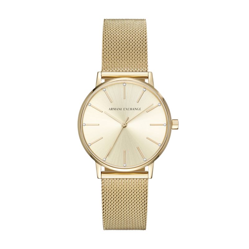 Montre ARMANI EXCHANGE pour femme en AcierCaoutchouc en forme de rond de forme Rond, couleur : OR, fonctionnalités : 5 ATM - taille : #null# - AX5536