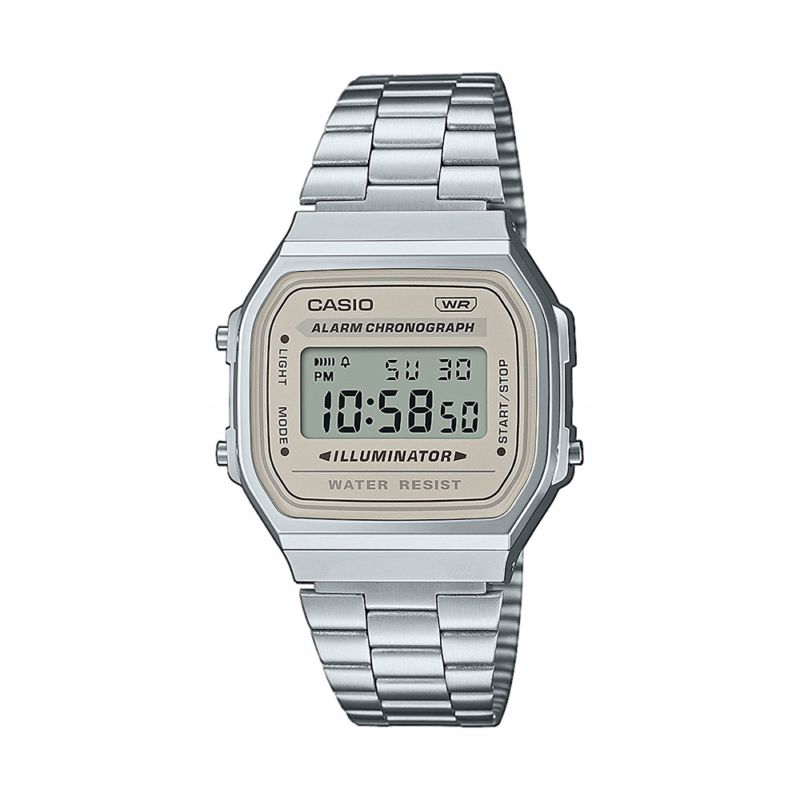 Montre CASIO pour homme en AcierAcier en forme de rond, fonctionnalités : 5 ATM - A168WA-8AYES