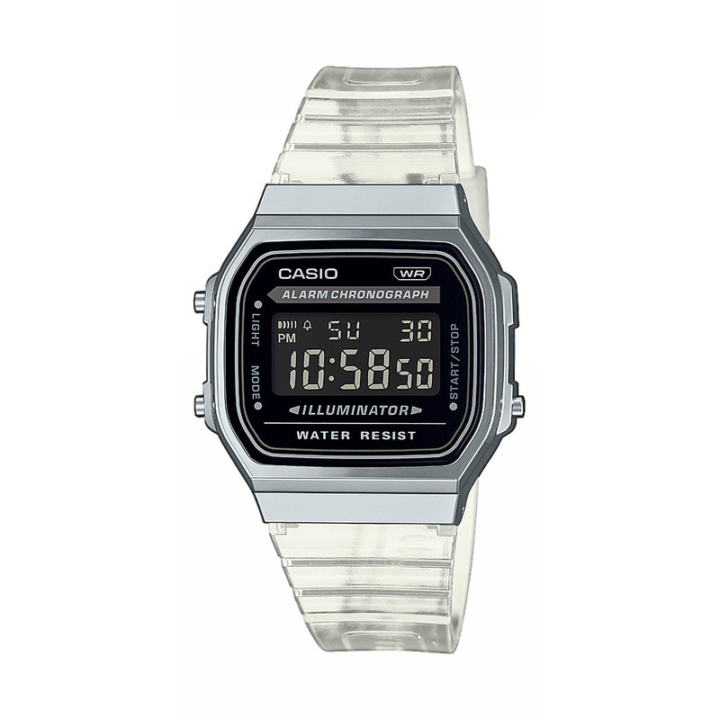 Montre CASIO pour femme ou homme en Résine de forme Rectangulaire, couleur : NOIR - A168XES-1BEF