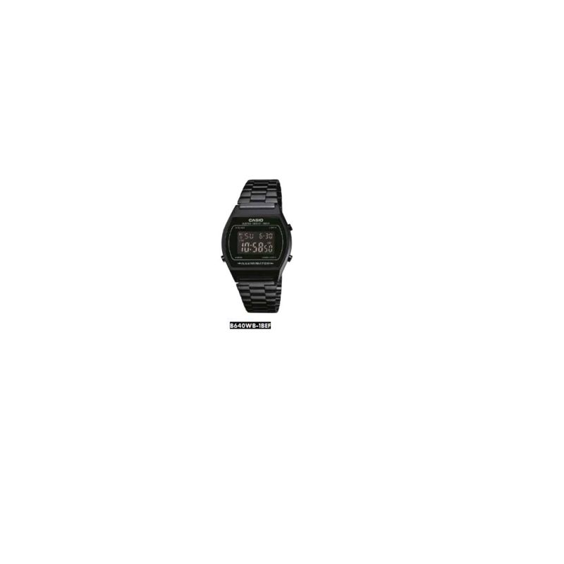 Montre CASIO pour homme en AcierAcier de forme Tonneau, couleur : NOIR, fonctionnalités : 5 ATM - taille : #null# - B640WB-1BEF