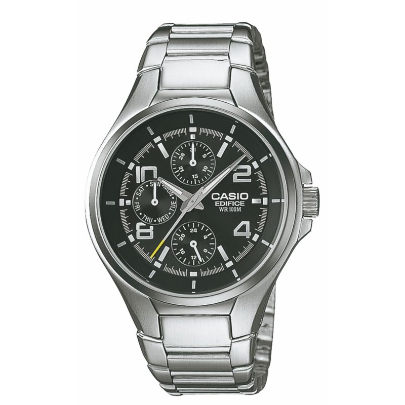 Montre CASIO pour homme en Acier de forme Rond, couleur : NOIR, fonctionnalités : 10 ATM - EF-316D-1AVEG