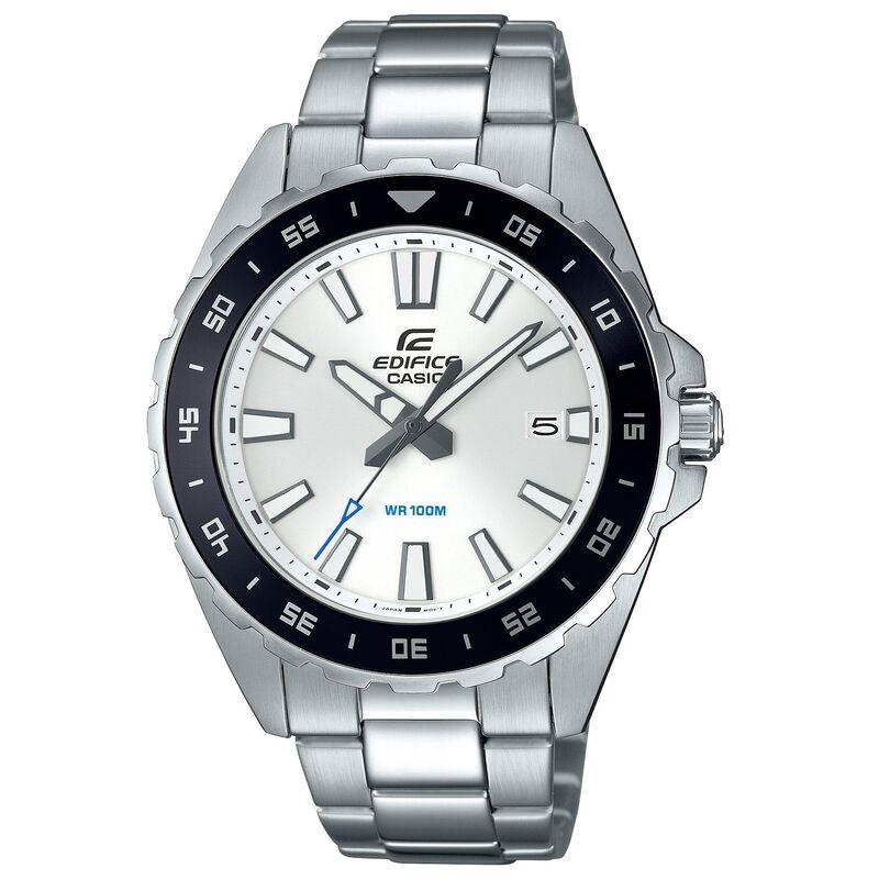 Montre CASIO pour homme en Acier de forme Rond, couleur : BLANC, fonctionnalités : 10 ATM - EFV-130D-7AVUEF