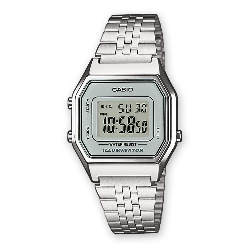 Montre CASIO pour femme en RésineAcier de forme Carré, couleur : GRIS, fonctionnalités : 1 ATM - taille : #null# - LA680WEA-7EF