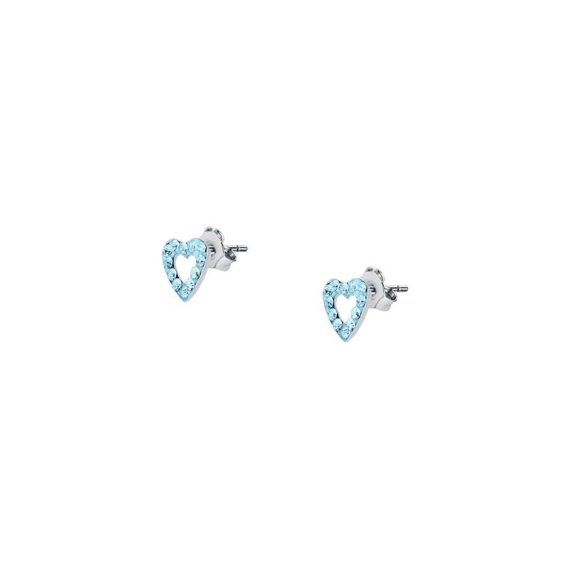 CLEOR Boucles d'oreilles  en Argent 925/1000 et Oxyde Bleu