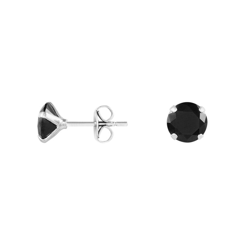 CLEOR Boucles d'oreilles  en Argent 925/1000 et Oxyde Noir