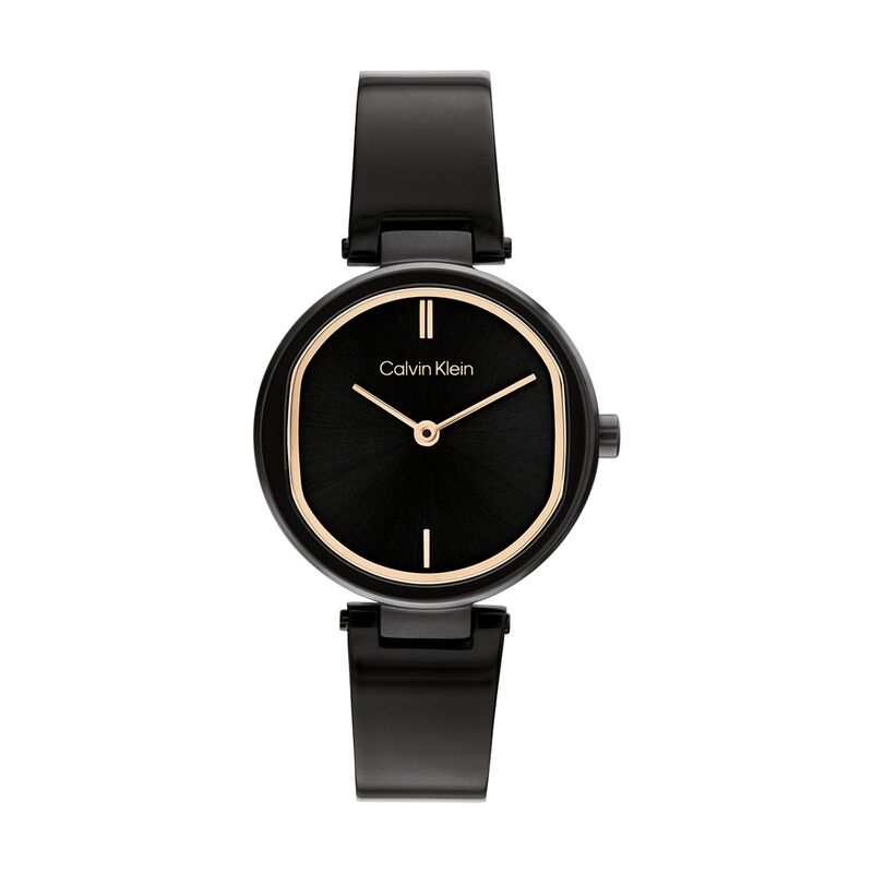 Montre CALVIN KLEIN pour femme en Acier de forme Rond, couleur : NOIR, fonctionnalités : 5 ATM - 25200310