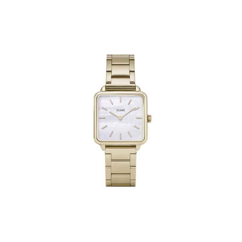 Montre CLUSE pour femme en Acier de forme Carré, couleur : BLANC, fonctionnalités : 3 ATM - CL60026S
